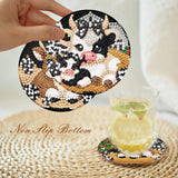 Canrichshop 8 Pcs Highland Cow Diamond Painting Coasters, Cute Animals Art Kits, 5D DIY Full Drill Dots, Arts and Crafts Supplies for Adults Canrichshop