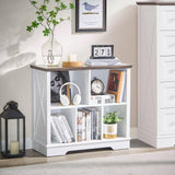 Farmhouse 5 Cube Bookshelf, White Storage Organizer Bookcase, Kids Toy Storage Cabinet, Small Bookshelves Storage Organizer Shelf, Wood Display Cabinet Book Shelves for Bedroom,Living Room,Office FFBCFDK