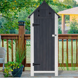 MCombo Outdoor Storage Cabinet Tool Shed Wooden Garden Shed Organizer Wooden Lockers with Fir Wood (70") 0770 (Gray) MCombo