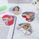 6 Pcs Diamond Art Bookmarks, Leather Heart Cute Bookmark,DIY Diamond Painting Bookmarks Gifts for Women and Girls, Diamond Art Kits for Adults Crafts(Singers) stnckic