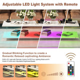 HedoAjim 43" Acrylic Coffee Table with Wood Top, Minimalist Stylish Modern Rectangular Center Tables for Living Room, Led Living Room Table with Storage Shelf & Acrylic Frame for Small Space HedoAjim