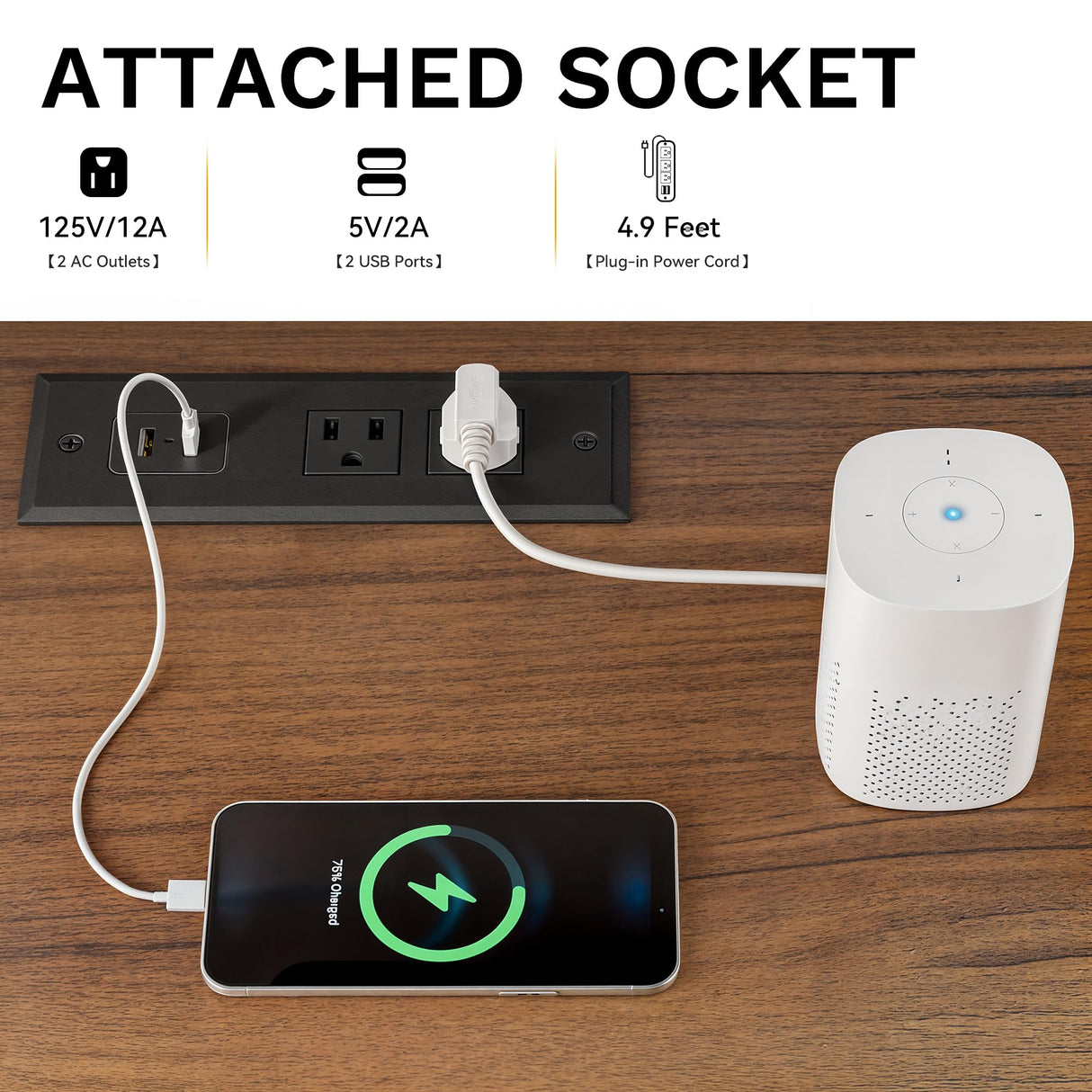 DWVO Farmhouse 5 Drawer Dresser for Bedroom with Power Outlets, Modern Tall Nightstand with Deep Drawers, Wood White Closet Dresser for Living Room, Entryway, Hallway DWVO