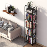 Azheruol Bookshelf Storage Shelf Bookcase Freestanding Storage Stand for Living Room, Bedroom, Kitchen Rust Resistance Easy Assembly Free Combination Multi-Functional Organizer (5 Tiers, Black) Azheruol