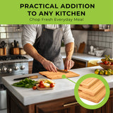 Prosumers Choice Bamboo Cutting Board Set - Chopping Boards for Kitchen Meal Prep - Set of 3 - Built-In Side Handles, Serving Tray, Cheese Platter - Meat Cutting Boards Prosumer's Choice