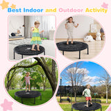 36 Inch Mini ToddlerTrampoline for Kids Ages Over 6 Max Load 170lbs Indoor Small Rebounder Trampoline Gifts for Kids Toddler Trampoline with Safe Cover Black PY SUPER MODE