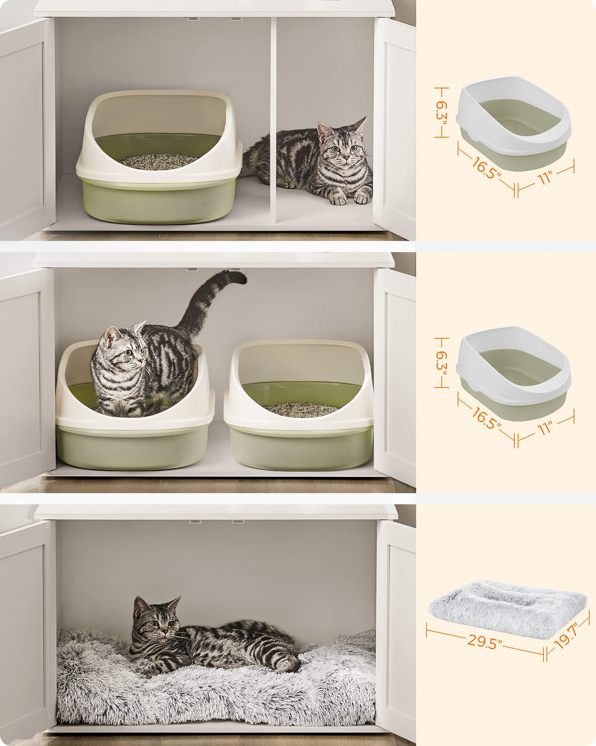 Feandrea Cat Litter Box Enclosure, Litter Box Furniture Hidden with Removable Divider, Indoor Cat House, End Table, 31.5 x 20.9 x 19.7 Inches, White UPCL002W01 Feandrea