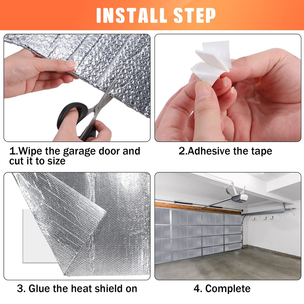 Garage Door Insulation Set Double Bubble Insulation Panels Reflective Aluminum Radiant Barrier Thermal Insulation Shield with Adhesive Tape for Garage Greenhouse Attics Walls (16 Pcs, 20.5 x 54 Inch) Gerrii