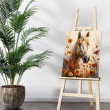 Auremi Horses Framed Paint by Number for Adults,DIY Animal Painting by Number Kits on Canvas Acrylic Oil Painting Kits for Adults Paint by Number Kits for Home Decor 20x30cm Auremi