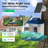 Smart Bird Feeder with Camera, 1 Year AI Camera Bird Feeders for Outdoors, Solar Powered, 2.4Ghz WiFi, 1080p Live Video Bird Feeder Camera, Nstant Arrival Alerts - Best Gifts for Bird Lovers NAVFS