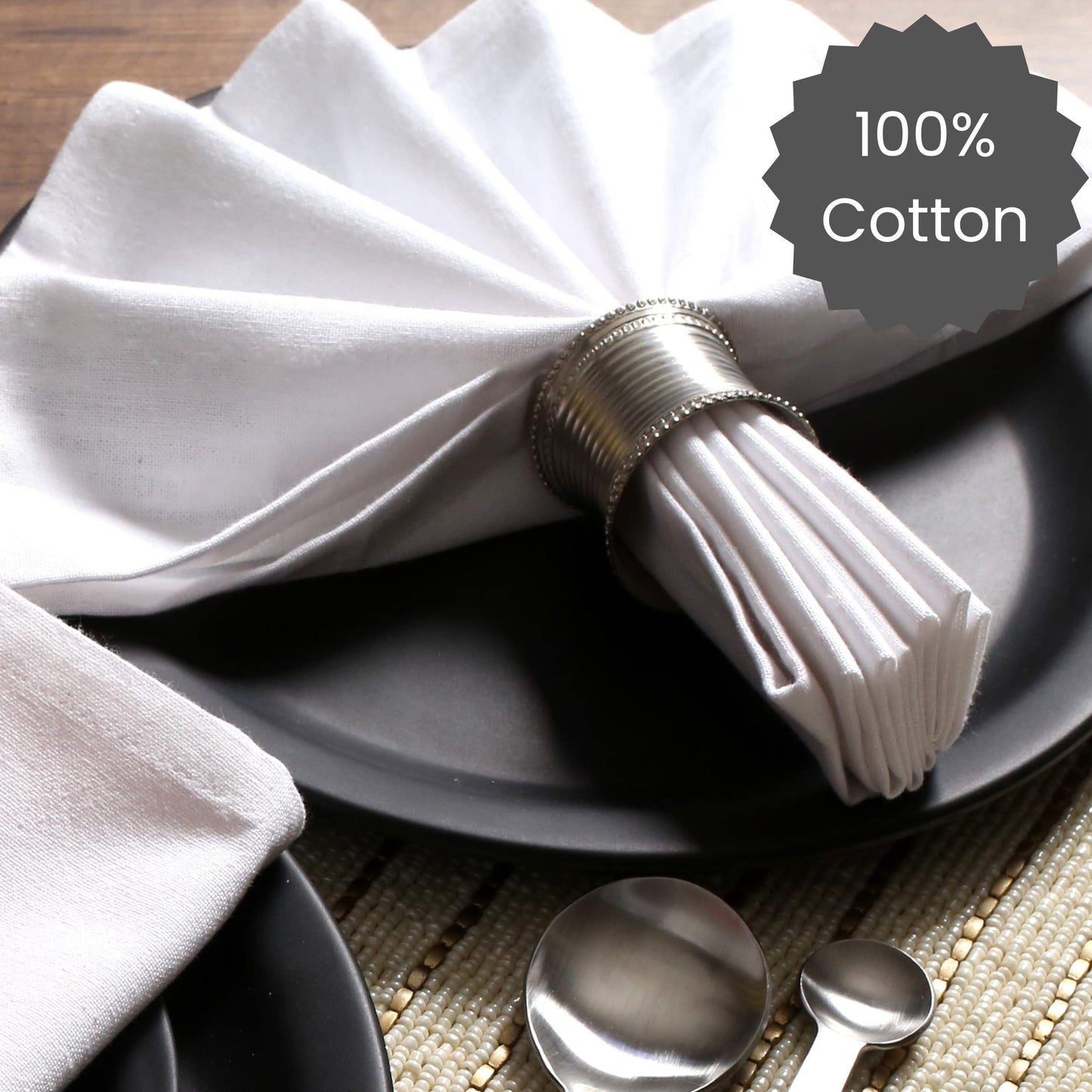 Cotton Clinic Cloth Dinner Napkins – Perfect Everyday Use Table Napkins – Soft Durable Washable – Ideal for Party Wedding Christmas Easter – Set of 12-17x17 inches White Napkins