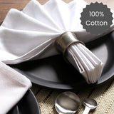 Cotton Clinic Cloth Dinner Napkins – Perfect Everyday Use Table Napkins – Soft Durable Washable – Ideal for Party Wedding Christmas Easter – Set of 12-17x17 inches White Napkins Cotton Clinic