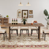 ELECWISH Dining Table for 6-8 People, 71 Inch Wood Rectangular Farmhouse Kitchen Table, Large Industrial Dinner Table with Strong Metal Frame for Dining Room, Outside ELECWISH