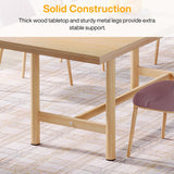 Tribesigns Kitchen Dining Table Wood: 63 Inches Rectangular Dining Room Table for 6, Farmhouse Dinner Table with Heavy Duty Metal Legs for Kitchen, Dining Room, Small Space Tribesigns