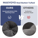 MAXYOYO Boneless Sofa Couch, Loveseat Sofa for Small Space, Tufted 2-Seater Floor Couch Bean Bag Chair for Living Room Bedroom Apartment, Sofa in a Box, No Assembly Needed, Dark Grey MAXYOYO