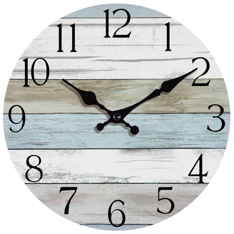 HYLANDA Wall Clock, Silent Non Ticking Wall Clocks Battery Operated, Rustic Wooden Clocks Decorative for Kitchen, Bathroom, Bedroom, Living Room, (8 Inch) HYLANDA