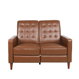 Christopher Knight Home Denison Tufted Loveseat Pushback Recliner - Faux Leather - Cognac Brown/Dark Espresso Christopher Knight Home