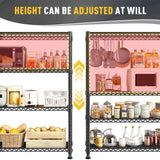 REIBII Wire Shelving Unit Storage Shelves Metal Shelves Heavy Duty Shelving Adjustable Garage Storage Wire Shelf Pantry Shelves for Bedroom Kitchen Rack 35.5''W x 14''D x 59''H REIBII