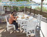 AMERLIFE 5 Piece HDPE Outdoor Dining Table & Chairs Set, All-Weather Patio Furniture with Umbrella Hole for Garden, Backyard, Seaside, White AMERLIFE