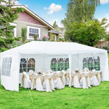 Tangkula Outdoor 10 x 20 Feet Canopy Tent, Party Wedding Tent with Removable Walls, Portable Canopy Shelter Gazebo Pavilion for Event, Backyard, White Tent w/Carry Bag (4 Sidewalls) Tangkula