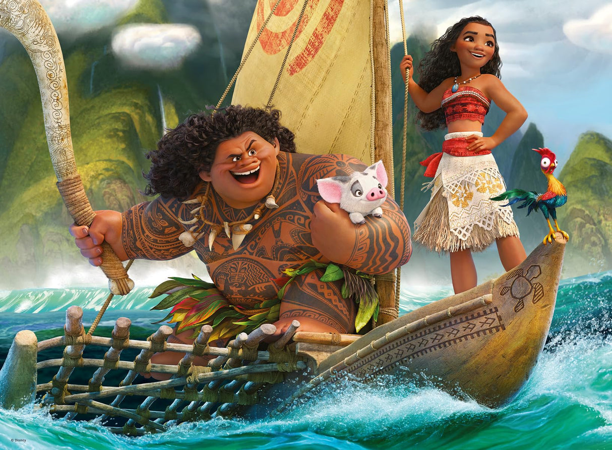 Ravensburger Disney Moana One Ocean One Heart - 100 Piece Jigsaw Puzzle for Kids | Unique Piece Design | Promotes Problem Solving Skills | Family-Friendly Fun | Sustainable and Durable Ravensburger