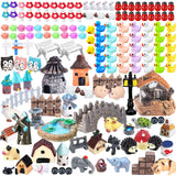 162 Pcs Miniature Fairy Garden Accessories, Fairy Garden Kit, Including Animals, Mini Houses, Miniature Figurines, Micro Landscape Ornaments for Dollhouse Bonsai Terrarium Decor, Garden DIY Kit CHAKANLX