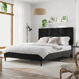 IOILORI Full Size Bed Frame with Headboard, Vertical Channel Tufted Heavy Duty Full Size Bed Frame, No Box Spring Needed, Easy Assembly, Metal Platform Bed Frame, Black IOILORI