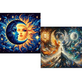 Sun and Moon Diamond Art Kits for Adults - 2 Pack Diamond Painting Kits for Adults,DIY 5D Diamond Painting with Round Gem Art Kits for Adults for Gift Home Wall Decor 14x14 Inch YarnWhimsy