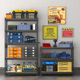 WORKPRO 5-Tier Steel Shelving Unit-Black, 27-2/5”W x 11-7/10”D x 60”H, Adjustable Storage Rack, Heavy Duty Shelf with MDF Board, 1650 lbs Load Capacity (Total) for Garage, Basement, Kitchen WORKPRO