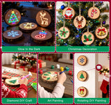 Timburst Wooden Crafts to Paint-Glow in The Dark, 20 Pcs Wood Slices, Wooden Painting Crafts for Kids, Kids Activities Creative Art Set for Birthday Christmas Timburst