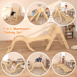 UROSULO Indoor Toddler Climbing Toys, Multifunction Pikler Triangle and Arch with Ramp, Climbing Triangle Arch Playground Set, Montessori Triangle Climbing Toys for Toddlers, Montessori Climbing Toys UROSULO