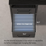 Ｍａｉｈａｉｌ Maihail Home Office Desk with Drawers Adjustable Shelves, 59 inch Writing Desk with File Cabinet, Large Computer Desk with Storage, Vintage, Black Maihail