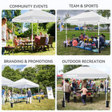 Nazhura 10' x 10' Pop Up Canopy Tent with Sand Weight Bag, Freestanding Sun Shelter for Picnic and Camping, One Person Setup and Height Adjustable (White) Nazhura