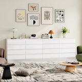OtterOasis White 8 Drawer Dresser, Wood Dresser for Bedroom with Wide Drawers, 55" W x15.4 Dx32.3 H Modern Dressers, Wood Chest Drawers for Entryway|TV Stand|Clothes Storage OtterOasis