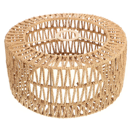 BESTOYARD Rattan Lamp Shade E27 Wicker Woven Pendant Lampshade Chandelier Light Cover Wall Lamp Bulb Cage Guard Rustic Hanging Light Fixture Spider Fitter 30x15cm BESTOYARD