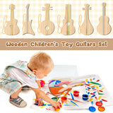 Syhood 24 Pcs DIY Wood Guitar Cutouts for Kids, 12.4 x 6.5 Inches Wood Guitars Cutouts for Boys Girls, Bamboo Musical Instrument for Painting, Suitable for Crafts Class, Birthday Party, Theme Party Syhood