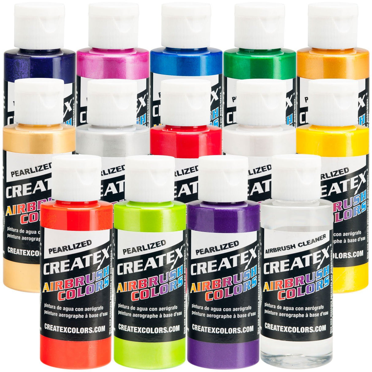 Createx 14 Pearlized/Pearl Airbrush Paint Colors Set Createx