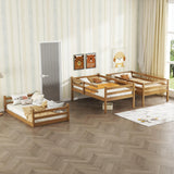 Twin Over Twin Over Twin Triple Bunk Bed for Kids,3 Bed Bunk Beds for 3,Solid Wood Twin Size Triple Bunk Bed with Two Built-in Ladders,Detachable Triple Bunk Beds,Natural Bellemave