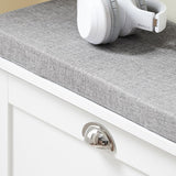 Haotian Small Shoe Storage Bench with Cushion, White Narrow Shoe Rack for Entryway, Small Shoe Cabinet with 2 Tiers Flip-Drawer, FSR195-K-W Haotian