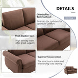 Merax Sleeper Couch Small Sofa for Living Room or Bedroom Including Pull Out Bed Sofabed, Compact, Brown w/Mattress Merax
