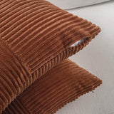 Fancy Homi 2 Packs Rust Boho Decorative Throw Pillow Covers 18x18 Inch for Couch Bed Sofa, Farmhouse Fall Home Decor, Soft Corss Corduroy Patchwork Textured Terracotta Accent Cushion Case 45x45 cm Fancy Homi