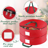 BlessedSeason Wreath Storage Container，Christmas Wreath Storage Bags for 2 Wreath with Dual Zipper and Handles, Dust, Pest Protection,Holiday Wreaths Storage Holder 24” (RED) BlessedSeason