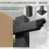 Aoxun 10'x10' Outdoor Pergola, Heavy-Duty Aluminum Pergola Patio, Modern Pergola with Retractable Sun Shade Canopy for Garden, Deck and Backyard Aoxun