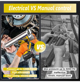 NAOKEV Lithium Battery Grease Gun Cordless Suitable for Dewalt 20V Max Battery (NO Battery) with 18” Spring Flex Hose, 10000 PSI High Pressure Quick Release Grease (for DeWalt Battery) NAOKEV