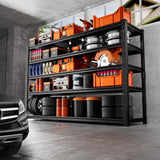 Storage Shelves Heavy Duty 2 PCS,60" L x 24" W x 78" H Garage Storage Shelves Unit Loads 3700LBS, 5-tier Adjustable Metal Industrial Utility Shelf Rack for Kitchen, Laundry Room, Warehouse, Basement ROOMTEC