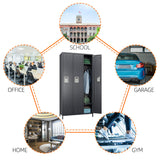 SUXXAN 3 Doors Storage Locker Combination with 6 Hooks,Industries Metal Locker for School Office Gym Home Employees Staff Sundries Room SUXXAN