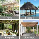 Easy-Going Outdoor Patio Curtains Detachable Tab Top Windproof Weatherproof Curtain for Cabana, Porch, Pergola and Gazebo, Tab Bottom Drape, 2 Panels, 54W x 84L inch, Beige Easy-Going