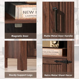 Joaxswe Night Stand Set of 2, 18 Inch Farmhouse Nightstand with with Charging Station and USB Port, Rustic Wood Bedside Table with Magnetic Door, Bed Side Tables for Bedroom, Brown Walnut Joaxswe