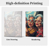 HeeBenor Framed Paint by Numbers Kit for Adults, Fashion Grandma Paint by Numbers Kit for Adults with Easel, DIY Acrylic Paint by Number with Frame, Adult Paint by Number Kits Framed Canvas 8x12 Inch HeeBenor