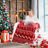 Touchat Red Sherpa Christmas Throw Blanket, Fuzzy Fluffy Soft Cozy Blanket, Fleece Flannel Plush Microfiber Blanket for Couch Bed Sofa (50" X 60", Red Reindeer) Touchat