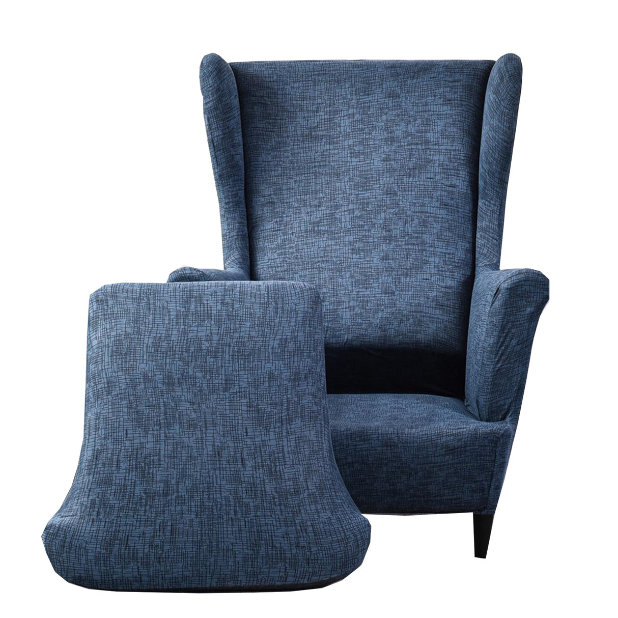 CRFATOP Printed Wing Chair Slipcovers 2 Piece Stretch Wingback Chair Cover Spandex Fabric Wingback Armchair Covers with Elastic Bottom for Living Room Bedroom Wingback Chair,A02 CRFATOP